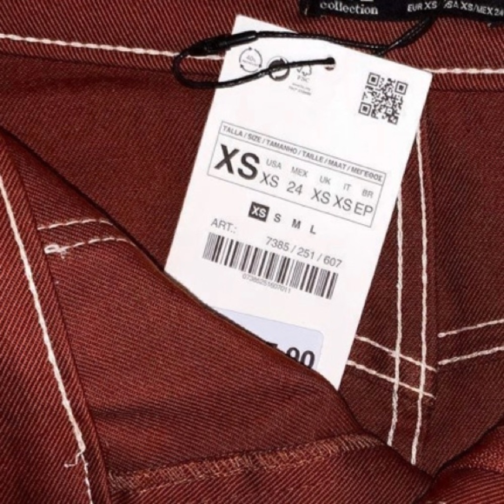 ZARA BURGUNDY MINI SKIRT - Picture 5 of 5